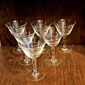Vintage WILLOW MOON Pioneer Occupied Japan 1945 Water Goblet 6 in Set of 5